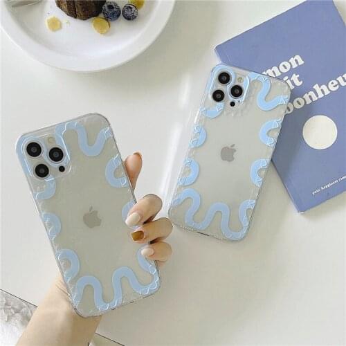Korea Star Same Style Phone Case For iPhone 12 11 Pro Max X XR XS Max 7 8 Plus SE 2020 ins Soft TPU Transparent Protection Cover