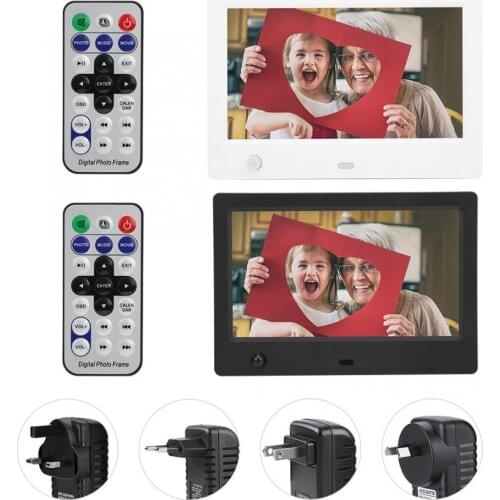 Digital Photo Frame 7" Digital Photo Frame HD Electronic Album with Body Sensor 16:9 Black/White Marco Digital De Fotos