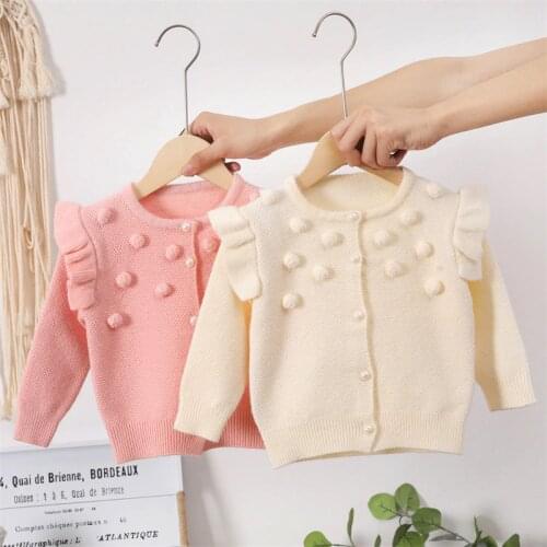 Baby girls Sweet sweater knitting cardigan female treasure new candy color coat childrens sweaters Kids