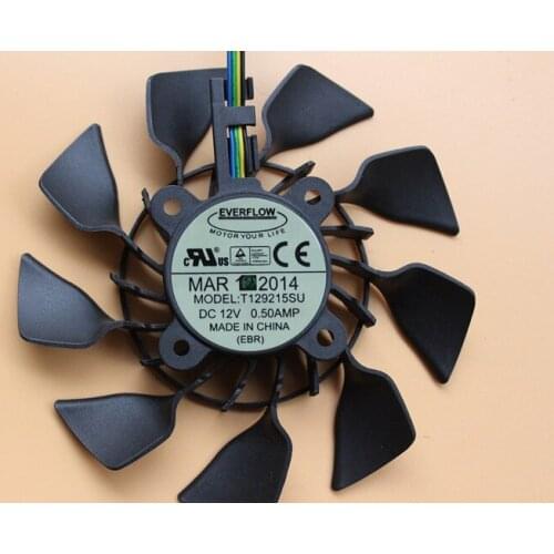 Everflow T129215SU DC 12V 0.25A 85 mm Dia. 49x46x16mm c.t.c 4-Wire Server Frameless Cooling Fan