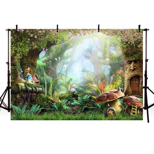 Mehofoto Jungle Fairy Backdrops Safari Party Photography Backgrounds Jungle wonderland party decoration backdrop Phtoto Studio