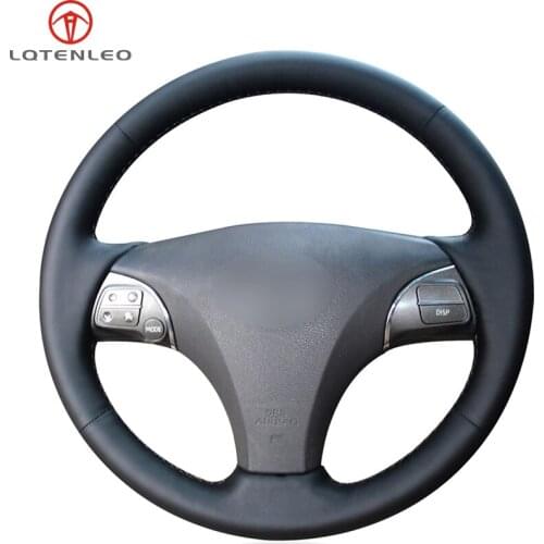 LQTENLEO Black Artificial Leather Car Steering Wheel Cover For Lexus ES240 ES250 ES300 ES300h ES350 2005-2012 GS300 GS350 GS450h