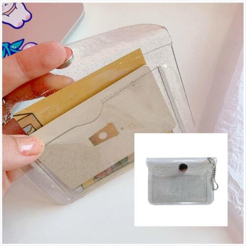 Fashion Transparent Waterproof PVC Women Card Case Business Card Holder Men Credit Card Mini Bag ID Card Wallet Girls Coin Purse