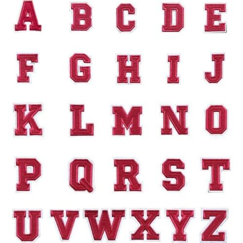 1PCS Mixture Letter A-Z Iron On Patch DIY embroidered Applique Clothing Sewing thermo-stickers Cute Cartoon Badges Accessories