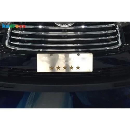 For Toyota Highlander 2014 2015 ABS Chrome Front Grille Around Racing Grills Trims Front Center Grill Decorative Cover 4 PCS