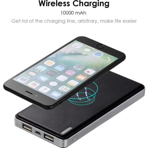 Portable 10000mAh Wireless Charger Solar Power Bank With Led Light Dual USB Solar Panel Charger Power bank