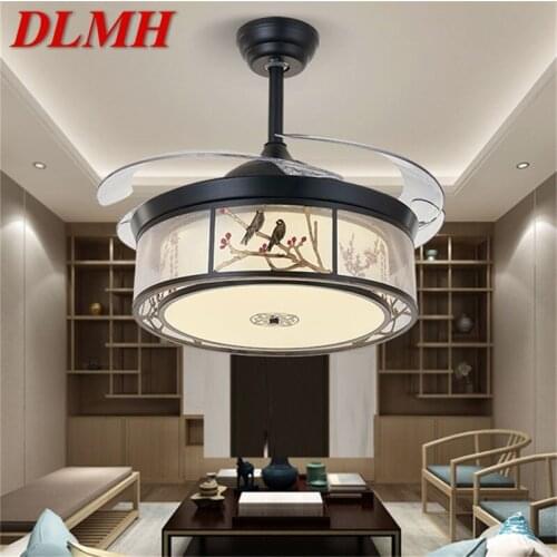 DLMH Ceiling Fan Light Invisible Lamp Remote Control Modern Elegance For Home Dining Room Bedroom Restaurant