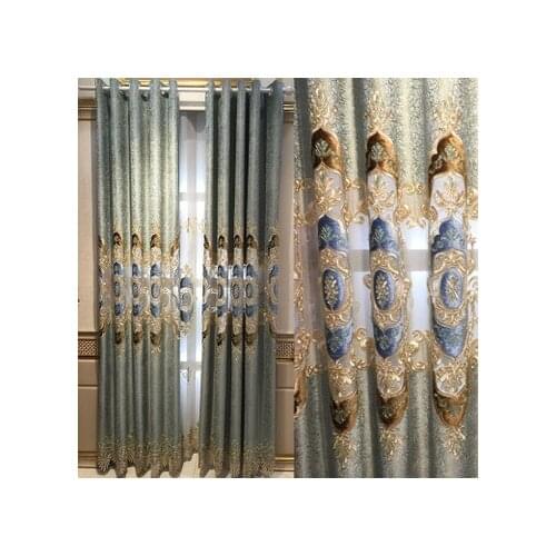 Luxury Modern Embroidered Designer Curtain Tulle Window Sheer Curtain For Living Room Bedroom Kitchen Window Screening shading