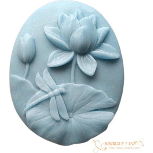 Lotus Dragonfly Silicone Soap mold silicone 3d handmade mould DIY Craft molds S082