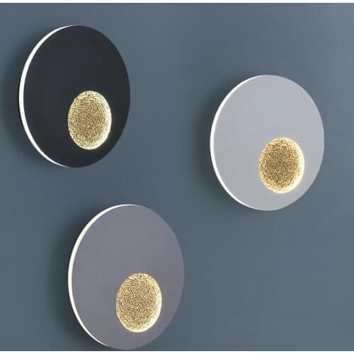 Modern Round Moon Bedroom Bedside Led Wall Light Minimalist Surface Mount Living Room Aisle Corridor Wall Lamp Free Shipping