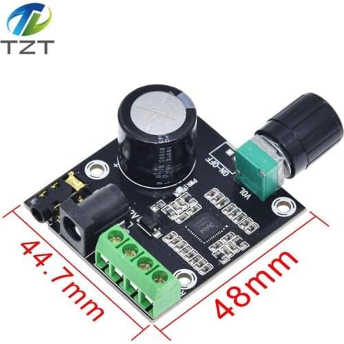 Super Slim 2 x 15W PAM8610 Class D Digital Dual Power Audio Amplifier Board 12V black