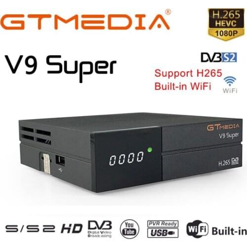 GTmedia V9 Super Receptor Satellite Receiver DVB S2 H.265 1080p Full HD Digital TV Receiver Built-in WIFI Media Player With