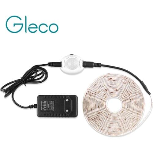 Motion Activated Sensor Bed Light 1.2M LED Strip Sensor Night Light 12V Cabinet Light Warm white with Automatic Shut Off Timer