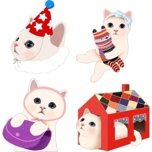 Three Ratels CM28 Funny kitten Sticker for Childrens bedroom kitchen bathroom PVC sticker for gift laptop