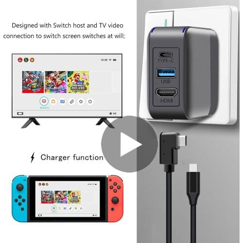 TV Dock Power Adapter Mini Charging Docking Station For Nintendo Switch Battery Charger Game Console Accessories Unit USB Gaming