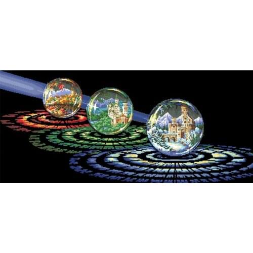 Top Quality Beautiful Counted Embroidery Cross Stitch Kit Celestial Body Night Universe Astronomical Village In The Crystal Ball