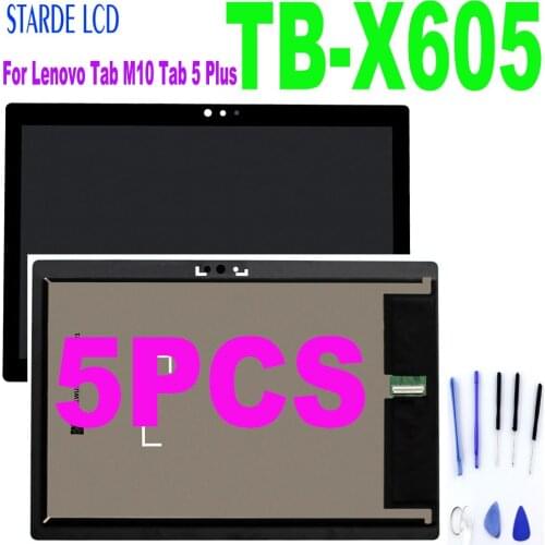 5PCS 10.1’’ For Lenovo Tab M10 Tab 5 Plus TB-X605L TB-X605F TB-X605M TB-X605 LCD Display Touch Screen Digitizer Replacement