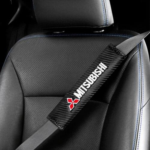 1/2pcs Car Seat Belt Cover Emblem Car Styling Accessories Auto Case For Mitsubishi asx lancer outlander pajero l200 colt galant