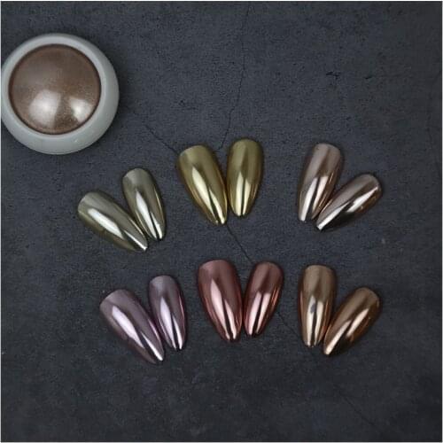 1 Box Nail Art Mirror Pigment Powder Nail Glitters Dust Powder Rose Gold Silver Shining Chrome Manicure Decoration UV Gel Polish
