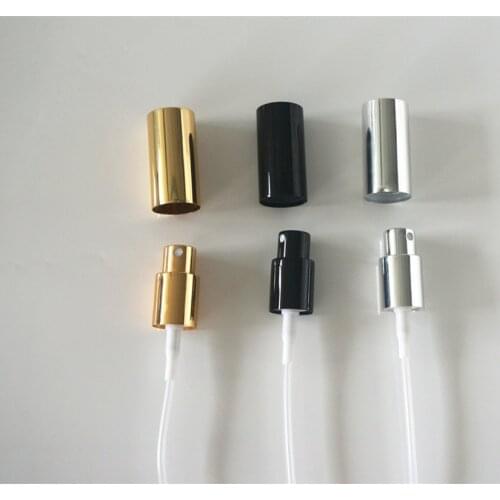 10-100pcs 18/410 Essential Oil Bottles Black/gold/silver Atomized Aluminum Spray Nozzle Emulsion Pump Lotion Pump Press Bottle