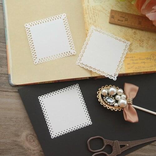 15pcs DIY White Lace Square Can Write Design Paper As Creative Craft Paper Background Scrapbooking Gift DIY Journal Use