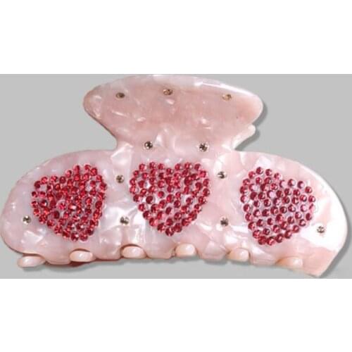 2021 New Claw Clip Women Tough Colorful Plastic Hair Claw Large Size Hair Clamps Claw Clip Crab Chic Hair Accessories Gift Heart