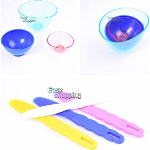4 Spatulas Dental Lab supplies+3 pcs New Dental Lab Rubber Mixing Bowls