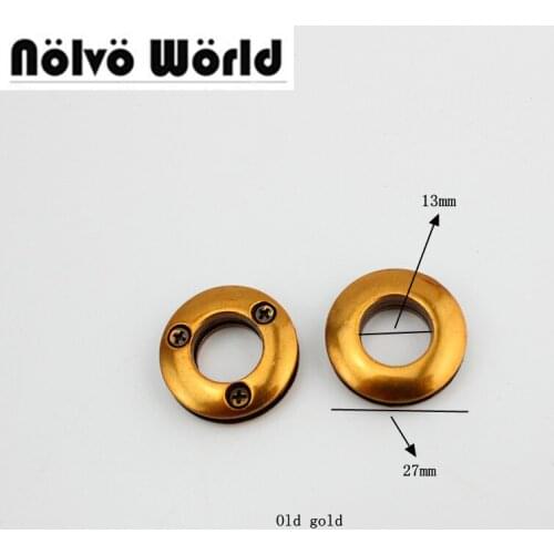 50pcs Wholesale 27*13mm old gold silver grommet die casting fashion bags belts metal accessory round eyelets with screws
