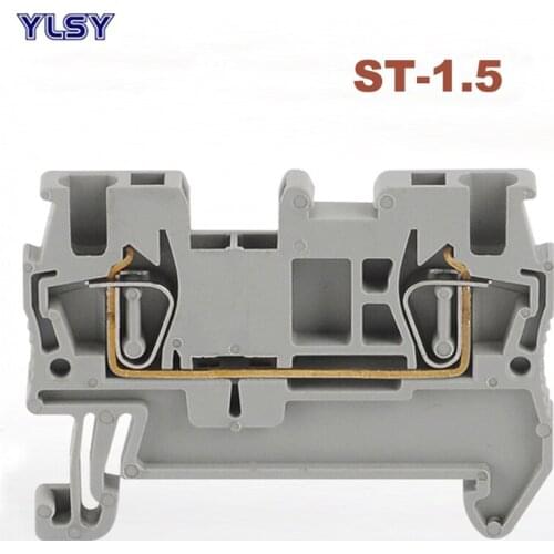 50Pcs Spring Terminal Blocks ST-1.5 Morsettiera Din Rail Screwless Terminals Block Wire Cable Connector Copper Bornier 17.5A