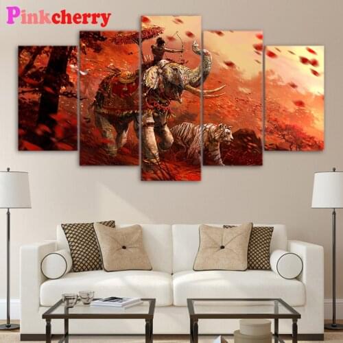 5 piece 5d diy Diamond Painting game Far Cry 4 Forest Full Square&Round Diamond embroidery Cross stitch mosaic diamant painting