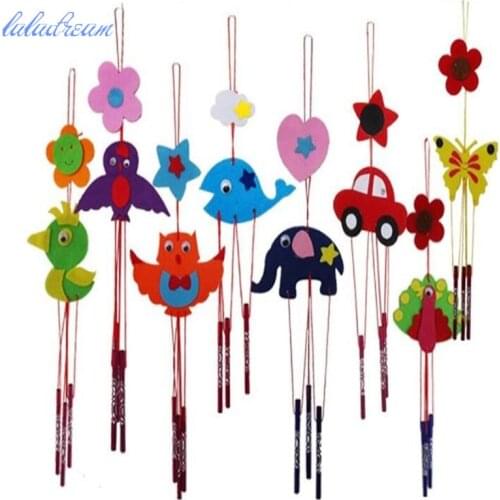 8pcs/lot DIY 3D EVA Puzzle Cartoon Wind Chime Kids Handmade Assembly Kindergarten Manual Arts Crafts Kits Toys