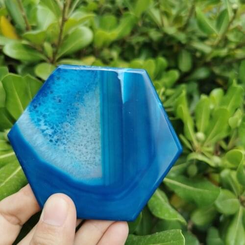 80cm Natural hexagon agate slices polished mineral crystal stone slices Coasters
