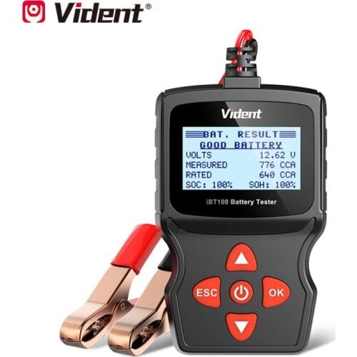 Vident iBT100 12V Battery Analyzer for Flooded AGM GEL 100-1100CCA Automotive Tester Diagnostic Tool