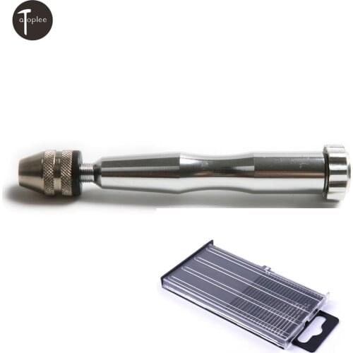 Atoplee 1PC 120mm Hand Twist Drill Chuck With 20pcs HSS 0.3-1.6mm Micro-Drill Bits Set Beading Jewelry Chuck Tools