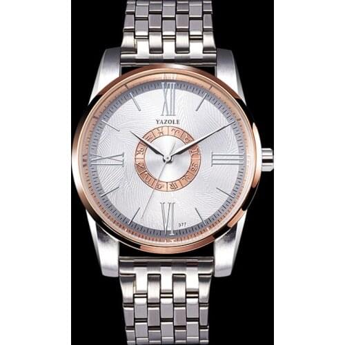 Yazole Top Brand Luxury Men Watches Fashion Mens Watches Stainless Steel Quartz Wristwatches Man Clock reloj hombre kol saati