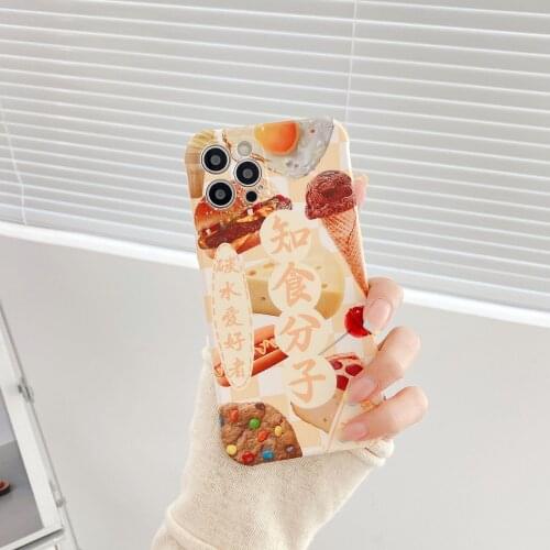Art Burger Cheese Food illustration Phone Case For iPhone 12 11 Pro Max X Xs Max Xr 7 8 Plus SE 2020 Cases Soft Silicone Cover