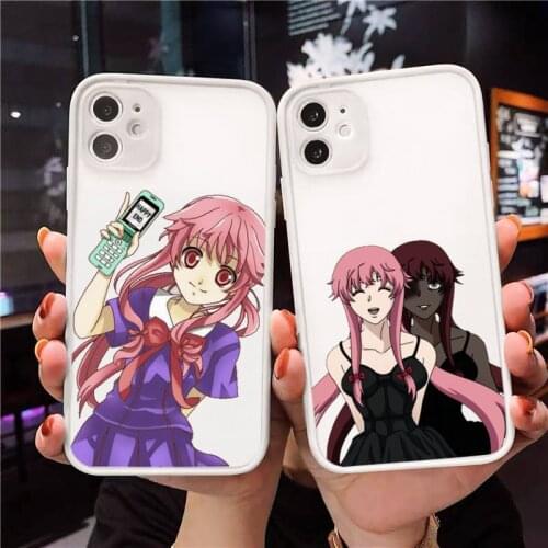 Mirai Nikki Phone Case For iPhone 12 11 Mini Pro XR XS Max 7 8 Plus X Matte transparent White Cover