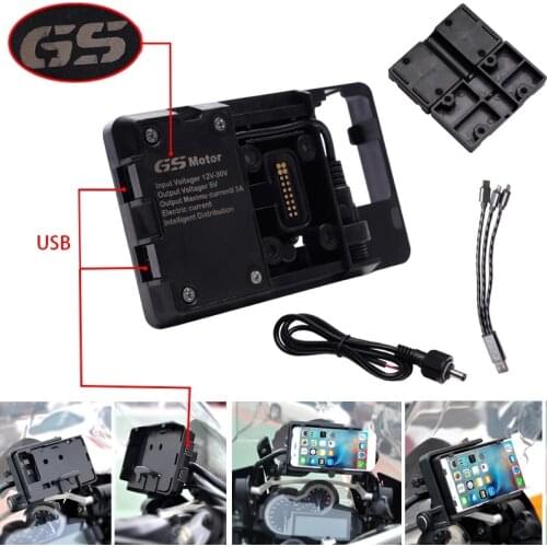 Motorcycle Smartphone USB Wireless Charging Holder Stand Bracket Data Cable Fixing Accessories Kit For BMW R1200GS F850GS F750G