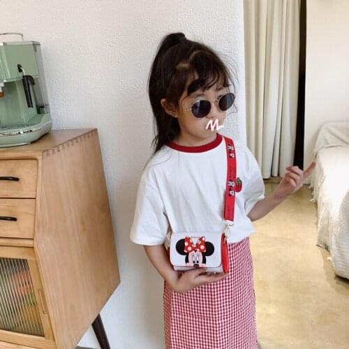 Disney childrens small bag new mini shoulder bag cartoon Mickey baby coin purse girl crossbody bag