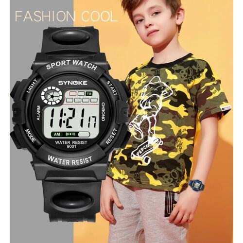 SYNOKE kids watch boys watches for children Colorful ligh watches Date Alarm Week Display Student Baby Girl digital Wristwatch