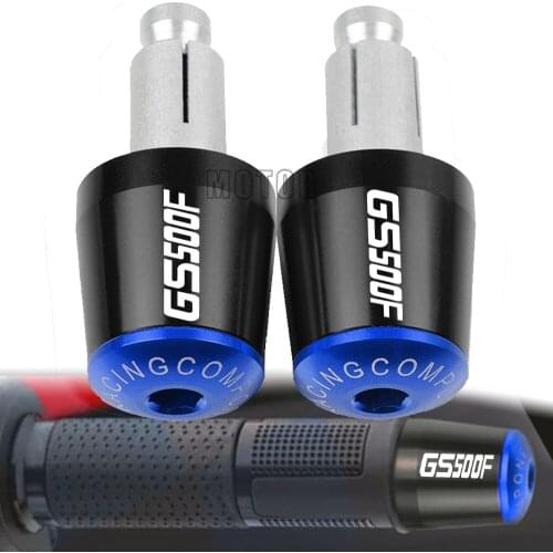 GS500 F LOGO 7/8mm CNC Motorcycle Handlebar Grips Handle Bar Cap End Plugs For Suzuki GS500F 2003 2004 2005 2006 2007 2008 2009