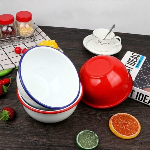 Enamel soup bowl, rice bowl, enamel bowl, enamel noodle bowl, bucket bowl, multi-purpose bowl