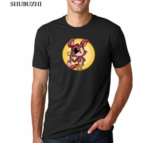Kawaii FNAF Plush Foxy Men T Shirt Summer Hip Hop T-Shirt Pre-Cotton O-Neck tshirt Man Children kids Brand Clothing Teenage Boys