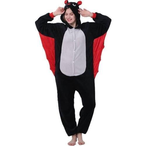 Kigurumi Bat Costume Kids Pajama Adult Animal Onesie Women Men Hooded Kegurumi Sleepwear Flannel Pijamas