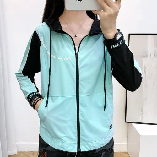 Casual Jacket Women Fashion Zipper Hooded Long Sleeve Sweatshirts Female Quick Dry Sun Protection Breathable Outdoor Sports