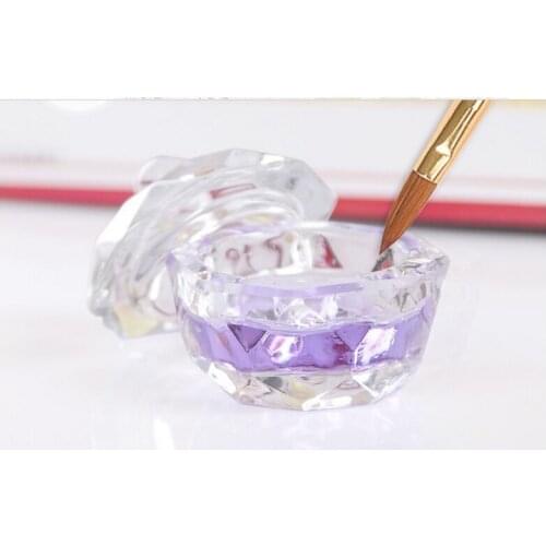Salon Nail Spa Tool Crystal Glass Dish Cup Nail Art Acrylic Liquid Makeup Powder Styling Health Make Up Nail Tools