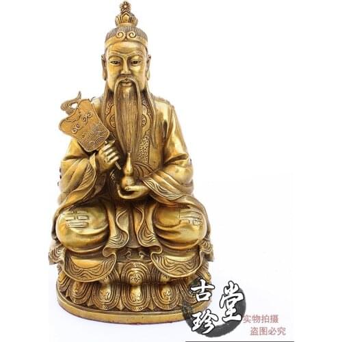 Copper Chinese mythological figures Taoist San Qing Patriarch metal crafts home desktop decor decoration ornaments(A869)