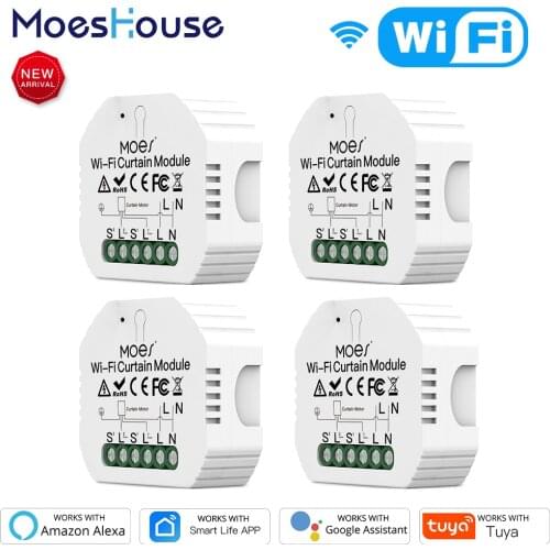 WiFi Mini Smart Curtain Switch Module Roller Blinds Shutter Motor Smart Life Tuya APP Remote Control Work with Alexa Google Home