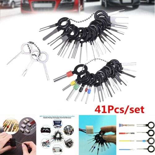 Terminal Removal Tool Kit for Car, Wire Connector Pin Release Key Extractor Tools Set for Most Connector Terminal(41 Pieces)
