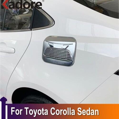 For Toyota Corolla Sedan 2019 2020 2021 ABS Chrome Carbon Fiber Exterior Gas Fuel Tank Cover Trim Auto Accessory Car Accessories